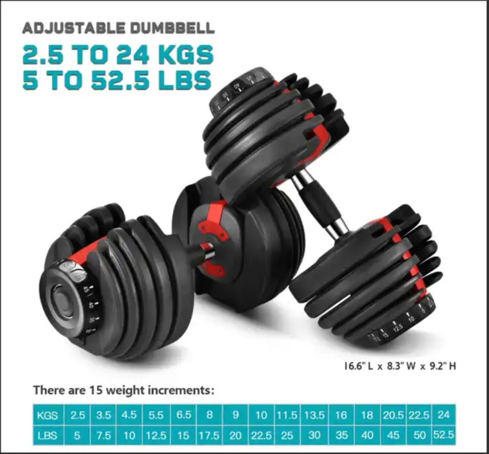 Haltères réglables - 52,5 lb