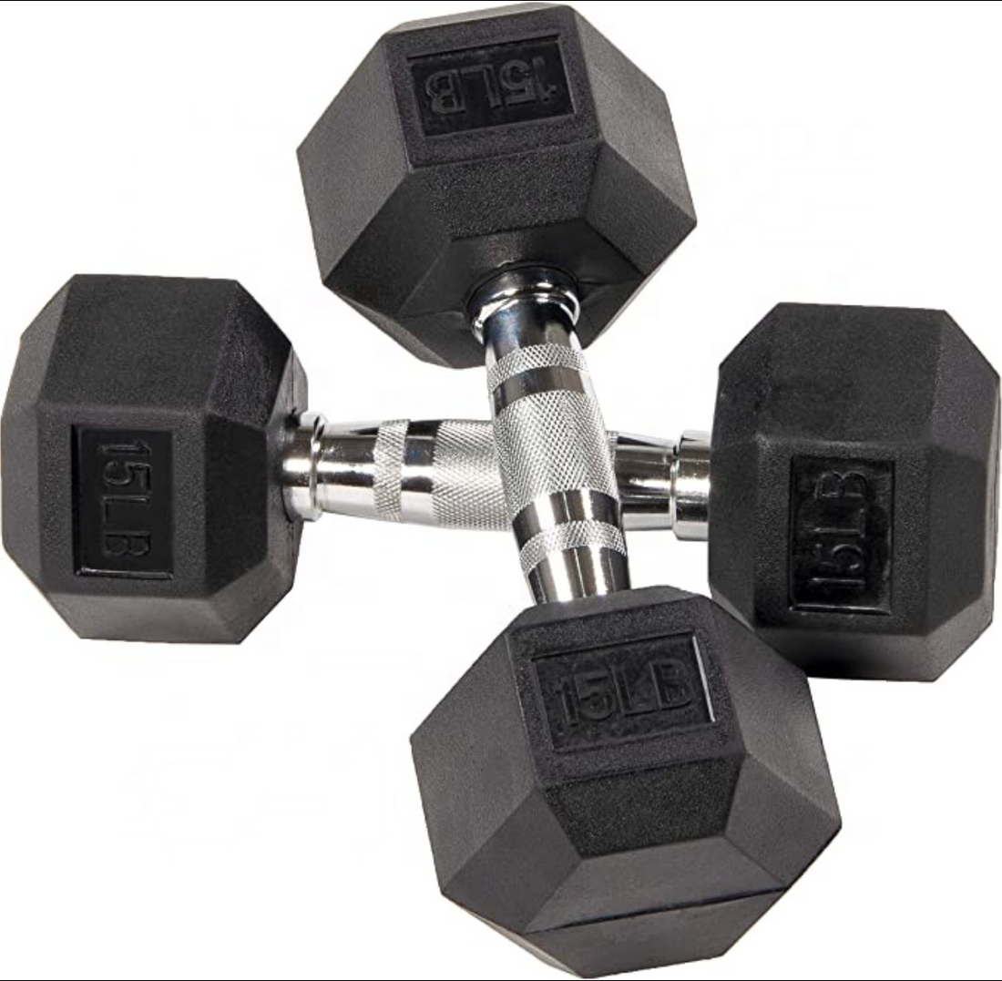 Rubber Hex Dumbbells