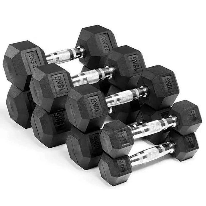 Rubber Hex Dumbbells